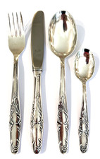 Versilbertes Besteck für 4