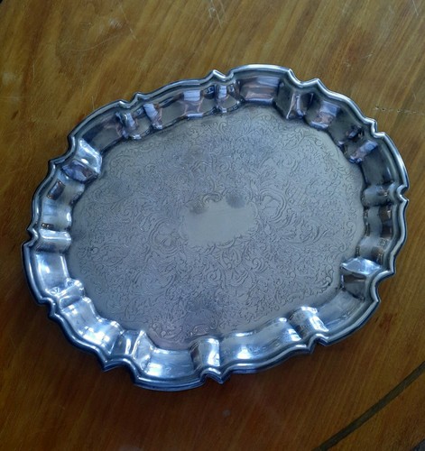 Antikes versilbertes tablett - antikes,