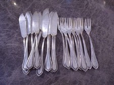 Versilbertes Fischbesteck 12